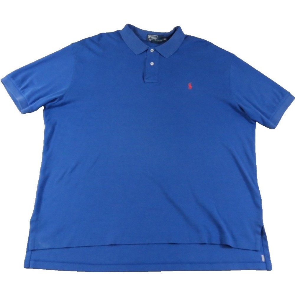 Polo Ralph‎ Lauren Soft Shirt Men XL Blue Red Pony Logo Slit Golf Performance